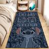 Linda Alfombra de Mesita de Noche de Dibujos Animados Stitch, Resistente a Manchas y Fácil de Cuidar, Alfombra Resistente al Desgaste para Mirador, Manta Refrigerante para Dormitorio, Alfombra para Mesa de Café de Sofá