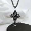 Colar Cruz de Espinhos Vintage Duas Cores Yu Hong Corrente para Suéter Pingente Hip-Hop Masculino Estilo de Luxo Direto do Fabricante