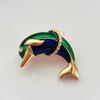 Broche Elegante de Palácio Antigo 2024 com Laço, Golfinho, Gota de Óleo e Esmalte Broche Vintage Personalizado Anti-reflexo