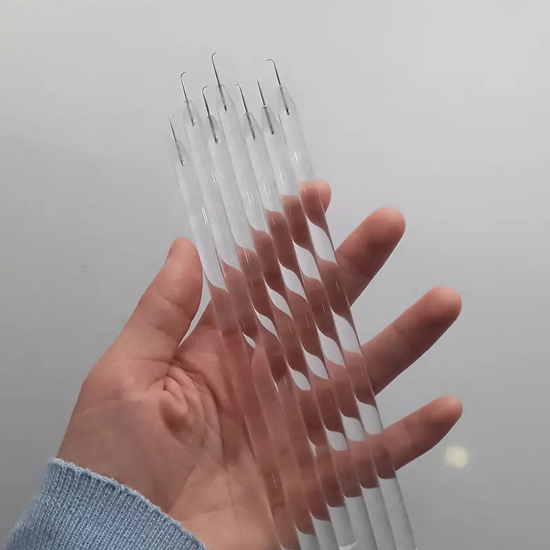 假发水晶钩针假发用透明杆毛发钩织工具影视用假胡子手