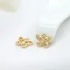 Novo Pingente Pequeno Simples de Estrela de Cinco Pontas Borboleta Peça de Mão de Cobre Puro Banhado a Ouro 14K Material para Acessórios de Joias DIY
