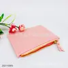 Bolsa Envelope de PU com Cantos Arredondados, Bolsa de Maquiagem de PU com Padrão Cruzado, Mini Bolsa de Maquiagem, Bolsa de Maquiagem de PU com Logotipo Personalizado