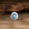 Anel de Pedra Natural Topázio, Ametista, Citrino, Cristal Rosa para Mulheres, Prata S925, Estilo Transmissão ao Vivo Xiaohongshu Douyin