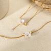 Fábrica OPK nicho estilo INS collar mujer acero inoxidable Joker alto sentido temperamento pulsera flor traje al por mayor