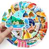 50 Personalidade Marco da Cidade Transfronteiriço Viagem ao Ar Livre Pontos Turísticos Decorativos Copo de Água Capa de Celular Adesivos de Bagagem