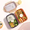 Lonchera de Polipropileno de Grado Alimenticio para Estudiantes, Lonchera Sellada Compartimentada con Tapa y Utensilios, Recipiente para Preparación de Comidas para Trabajadores de Oficina