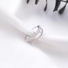 Anel Feminino Dupla Camada Estilo Coreano Refrescante com Zircônia Microincrustada Folhas Anel Aberto Personalizado com Diamantes Quebrados Sobrepostos
