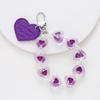 Pulseira criativa de coração de pêssego, chaveiro, pingente, letra, couro, amor, coração, transparente, acessórios de coração de pêssego, bolsa personalizada, acessórios de embalagem