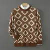 Suéter Casual Versátil de Punto Fino Vintage para Hombre, Cuello Redondo, Lana Pura, Estilo de Negocios, Caída de Envíos Transfronteriza