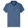 Camisa Polo para Hombre para Papá, Nuevo Estilo Verano 2026, Cuello Camisero, Bolsillo Real, Estampada, Casual, Transpirable, Camiseta de Manga Corta para Hombre