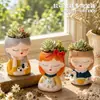 Vaso de Flor para Casa Adorável em Formato de Menina, Vaso Criativo para Plantas Verdes Suculentas, Planta Decorativa Personalizada em Vaso para Mesa e Escritório