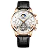 Reloj BIDEN para Hombre Automático Multifuncional Mecánico Sol-Luna-Estrellas Luminoso Resistente al Agua Biden puede