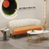 Sofá de Salón de Belleza Área de Descanso Recepción Lujo Ligero Cuero Celebridad de Internet Negociación Club de Ocio Sofá Combinado para Tienda de Ropa de Mujer Exclusivo