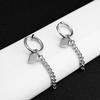 Pendientes de acero de titanio coreanos con cadena de candado pequeña, estilo hip hop de alta gama para mujer, pendientes de viento frío con temperamento retro de Hong Kong para hombre