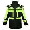 Impermeable de Algodón Reflectante Plus para Tráfico de Servicio Rescate Engrosado Protección contra el Frío de Emergencia Ropa de Algodón Cálida Conjunto de Impermeable Engrosado para Tráfico