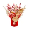 Adornos de Año Nuevo Flor de Año Nuevo franela mejora Cubo de la Fortuna rojo intenso frutas Decoración Festival de Primavera inauguración casa nueva productos terminados al por mayor
