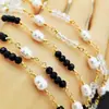 Colar de Joias DIY Corrente de Cobre Semi-Acabada Banhado a Ouro 18K Forte Retenção de Cor Pequena Cabaça Pérola Cristal Fio Torcido Corrente Artesanal