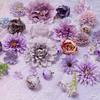 Flores Artificiales Moradas, Flores Falsas, Flores de Seda, Guirnaldas Hechas a Mano para DIY, Tocados, Ropa, Accesorios para el Cabello, Escenografía de Bodas