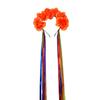 Diadema de flores de tela falsa de color arcoíris para festivales de arcoíris, Halloween, fiesta de graduación, cosplay, disfraz, tocado