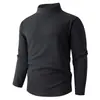 Comercio exterior transfronterizo producto nuevo otoño e invierno: Camiseta térmica de manga larga para hombre, color liso, cepillada por ambos lados, con cuello alto medio termostático
