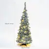 Árbol de Navidad Plegable Blanco Suministros de Decoración Navideña Árbol de Nieve con Luces Decoración Escena Arreglo Decoración Lujoso