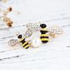 Broche de insecto de aleación tridimensional con gota de perla estilo coreano, esmalte al óleo y diamantes completos para mujer