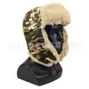 Sombrero Lei Feng Cálido con Forro de Felpa para Exteriores de Invierno Sombrero con Protección para los Oídos Hombres Invierno Camuflaje Impermeable Sombrero de Piloto para Motocicleta