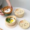 Tazón de fideos instantáneos japoneses de dibujos animados estudiantes de dormitorio con tapa viento lindo redondo gran capacidad universal horno microondas cerámica Especial