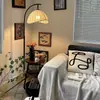 Lámpara de pie estilo vintage para dormitorio, integrada con mesita de noche, lámpara de pomelo para sala de estar, iluminación ambiental junto al sofá, lámpara de pesca de hierro para mesa de café