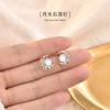 Li Ming original s925 prata esterlina moonstone estrela brincos feminino vento frio temperamento nicho design brincos de prata feminino