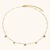 Moda Cruzada Europeia e Americana Elegante Nicho Simples Colar Aço Inoxidável Banhado 18K Zircônia Corrente de Contas com Clip Colar Feminino Luxo Acessível