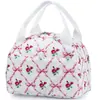 Bolsa de Almoço Lancheira Térmica Bolsa Cooler de Armazenamento À Prova de Vazamentos Bolsa de Mão de Veludo Cotelê para Trabalho Viagem Praia Piquenique