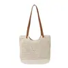Bolsa de Paja Tejida a Mano Calada de Hilo de Algodón Primavera 2026 Bolso de Hombro para Mujer Simple y Elegante de Gran Capacidad