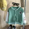 Chaqueta de Béisbol para Niñas Otoño e Invierno Nuevo Estilo Universitario Manga Estampada Versátil Cálido para Niños Venta al por Mayor