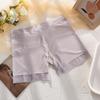 Pantalones de Seguridad de Seda de Hielo Ultradelgados Talla Grande Leggings Antiluz con Encaje y Shorts Planos de Tres Partes de Cintura Media sin Costuras