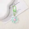 Colgante de llavero de girasol con cuentas de resina de colores, lindo adorno colgante de bolsa de dibujos animados hecho a mano, accesorio decorativo