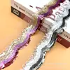 Renda bordada com lantejoulas tricolores acessórios de moda acessórios de vestuário miçangas código de barras bordado étnico 6CM de largura