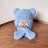 Gorro de Bebé Oso Afortunado Bufanda Dos Piezas Otoño e Invierno Bebé Niños y Niñas Invierno Cálido Gorro de Felpa