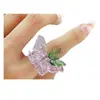 Anillo de Mariposa de Vidrio Hecho a Mano Zibo Celebridad de Internet Artesanía Fotografía Diseño de Nicho Joyería Avanzada de Vidrio Regalo