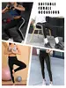 Pantalones de yoga de estilo europeo y americano con rayas laterales de cintura alta para mujer, leggings deportivos finos de primavera/verano para correr, adecuados para uso en exteriores, leggings ajustados de nueve puntos.