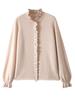 Moda 100 Cashmere Sweater Feminino Cashmere Meia Gola Alta Fivela de Pérolas Emagrecimento Pullover Puff Manga Suéter