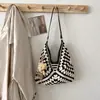 Bolso tote Shuai Mi Jia, bolso tejido, estilo casual, bolso de hombro para ir al trabajo, bolso de axila para playa, ocio, vacaciones para mujer, uso diario