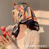 Cachecol de Seda Acetinada Feminino de Primavera e Outono Shanghai Story, Estampado, Mais Fácil de Combinar, Cachecol 90 Quadrado Grande, Presente para o Dia das Mães