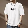 Camiseta Estampada Retro Americana Masculina de Manga Curta Verão Solta Tamanho Grande Meia-Manga Algodão Puro Oversize Tendência Marca Camiseta