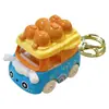Chaveiro Mini Carro Desenho Animado Divertido Alívio de Estresse Brinquedo de Carro para Estudante Chaveiro Pingente de Bolsa Pequeno Presente