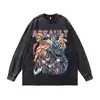 Sudadera Redonda Retro Americana Transfronteriza Attack on Titan Oversize Holgada Lavada Desgastada Algodón Puro Peso Pesado 28