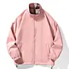 Chaqueta Reversible de Cuadros Moderna para Hombre para Primavera y Otoño, Cuello Alto Liso Doble Cara Moda Casual Ropa Exterior para Pareja