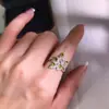 Anel de Prata S925 com Pedra de Cristal Natural para Mulheres Ajustável Série de Pedras Coloridas Transfronteiriça Peridoto Topázio Estilo Quente Xiaohongshu