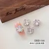 Accesorios de arte para uñas de lujo K9 color rosa rosa con base inferior de diamantes de imitación, bolas de diamantes de imitación tipo cubo de hielo rosa claro brillantes para decoración de uñas