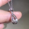 Collar de imitación de diamante Mosan para mujer, cadena de clavícula de oro galvanizado de 18 quilates, colgante de pera con gota de agua, oro rosa y circonita 3A.